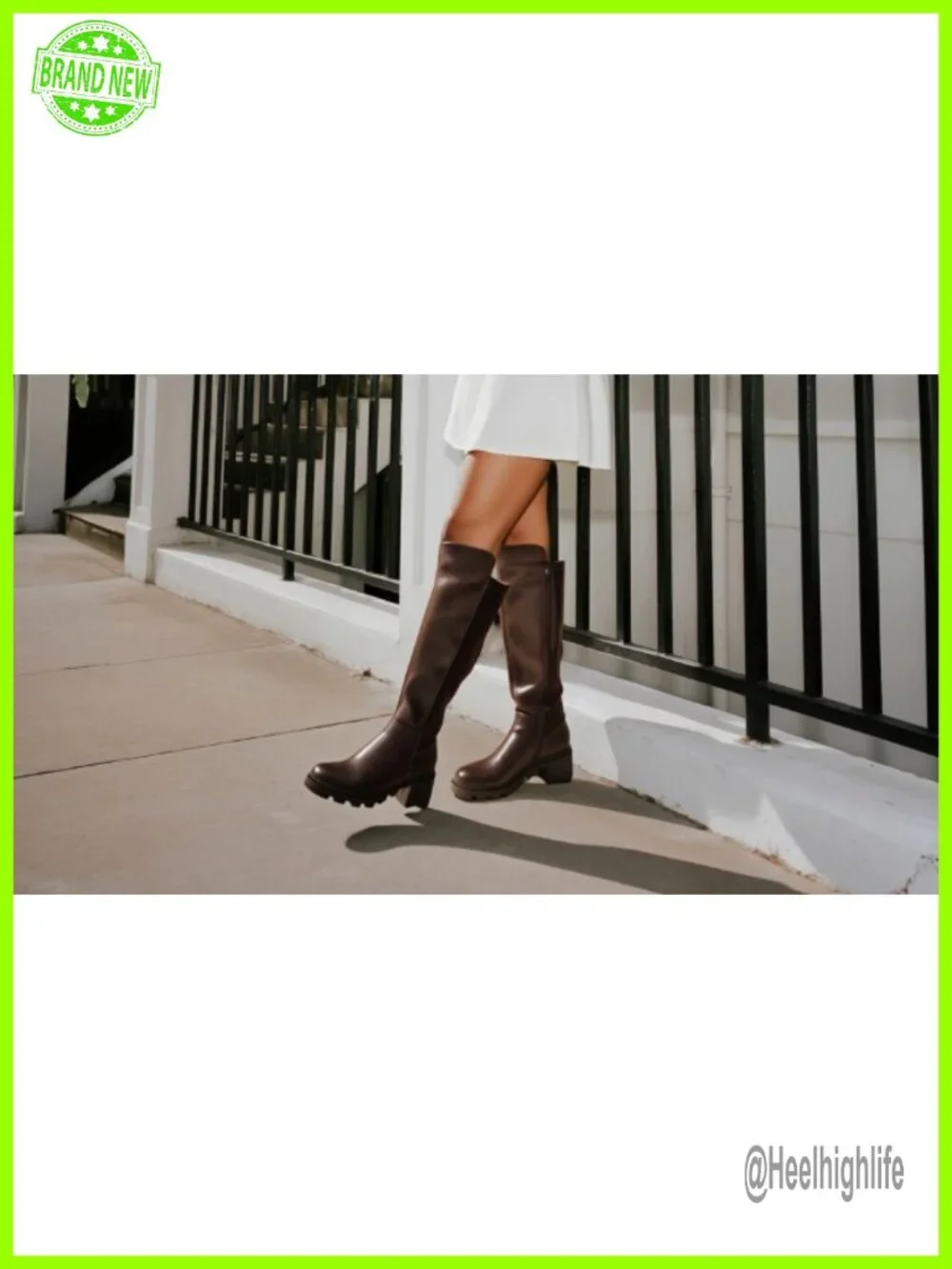 Knee High Boots, Chunky Platform, Round Toe Stretch Boots for Women
